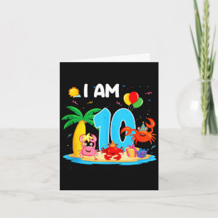 10 year old crab lover 10th crab theme beach card