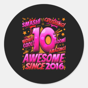 10 Year Old For Boys 10th Birthday Boy 10 Year Old Classic Round Sticker