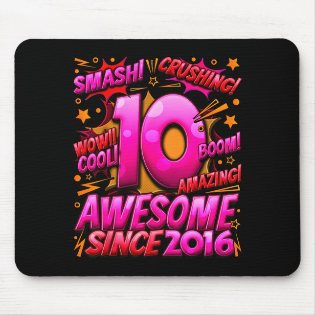 10 Year Old For Boys 10th Birthday Boy 10 Year Old Mouse Pad (Front)