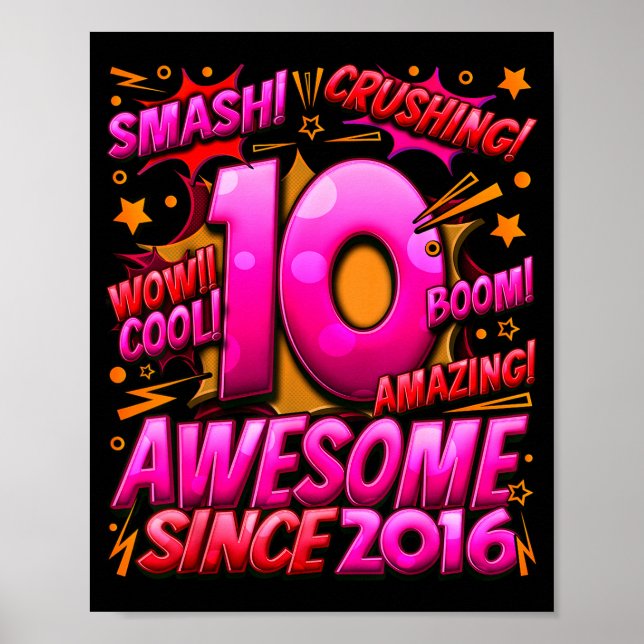 10 Year Old For Boys 10th Birthday Boy 10 Year Old Poster (Front)