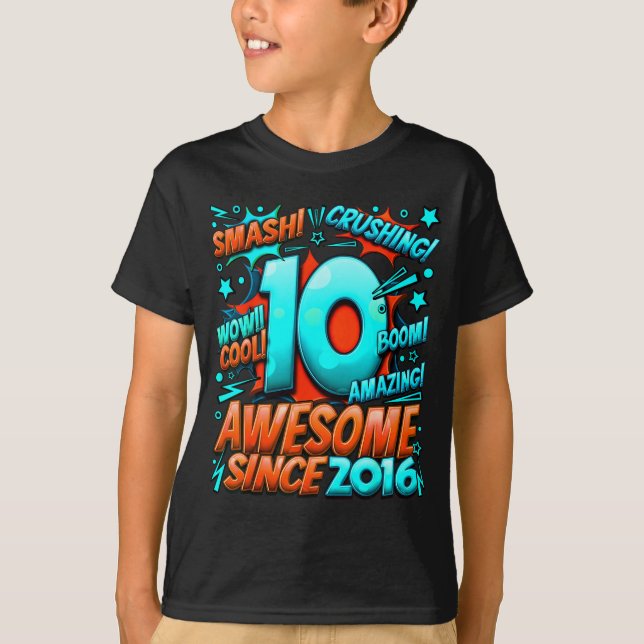 10 Year Old For Boys 10th Birthday Boy 10 Year Old T-Shirt (Front)