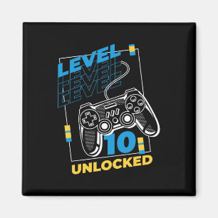 10 Year Old Gamer Gaming 10th Birthday - Level 10 Magnet