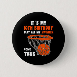 10 Year Old Happy 10th Birthday Bysketbyll 10th Bi 2 Inch Round Button