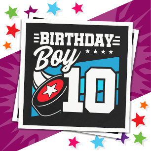 10 Year Old Hockey Party Theme 10th Birthday Boy Napkin