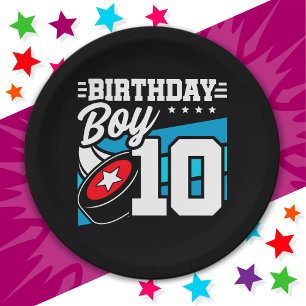 10 Year Old Hockey Party Theme 10th Birthday Boy Paper Plate