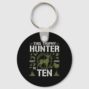 10 Year Old Hunting Birthday Party Deer Hunter 10t Keychain
