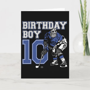 10 Year Old Ice Hockey Themed Birthday Party 10th  Card