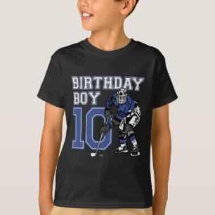 10 Year Old Ice Hockey Themed Birthday Party 10th  T-Shirt
