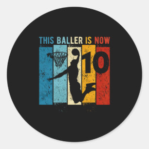 10 Year Old Sketll 10th Birthday Boy Classic Round Sticker