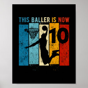 10 Year Old Sketll 10th Birthday Boy  Poster