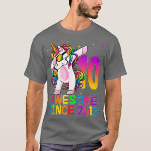10 Year Old Unicorn Dabbing 10th Birthday Girl Uni T-Shirt