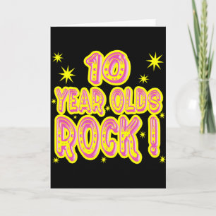 10 Year Olds Rock! (Pink) Greeting Card