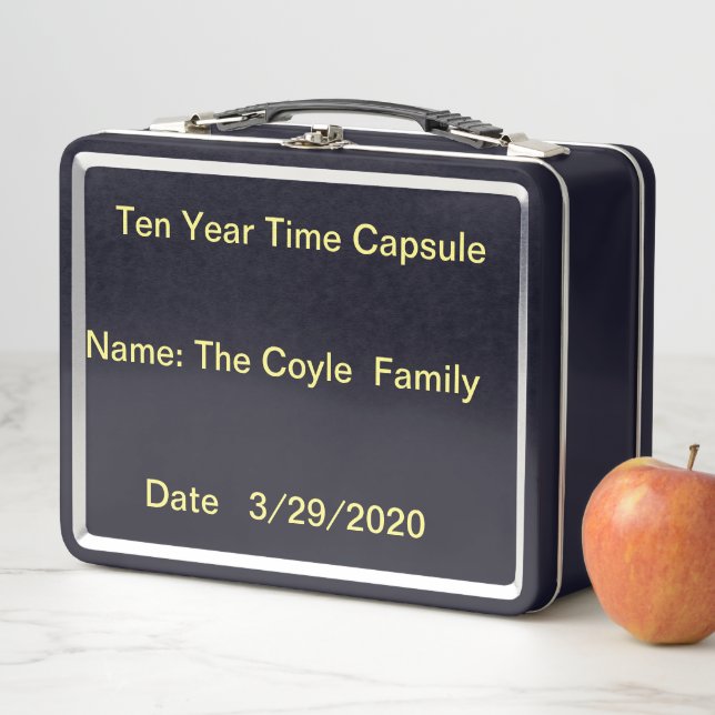 10 year time capsule metal lunch box (In Situ)