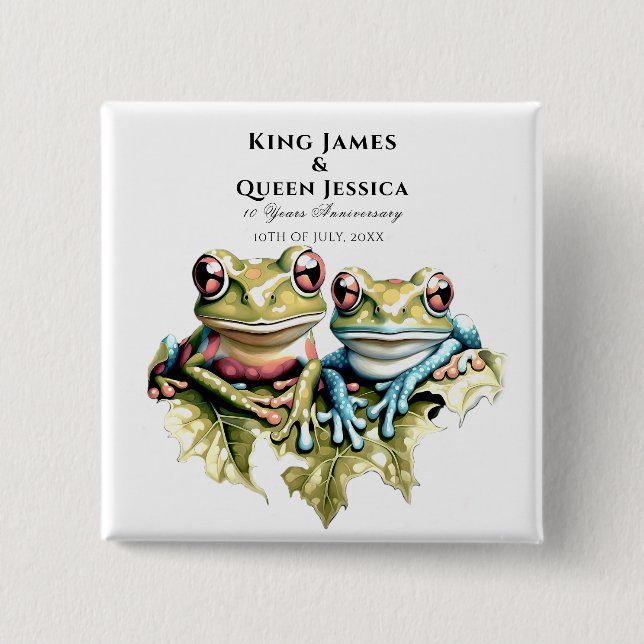 10 Year Wedding Anniversary Garden Casual Party 2 Inch Square Button (Front)