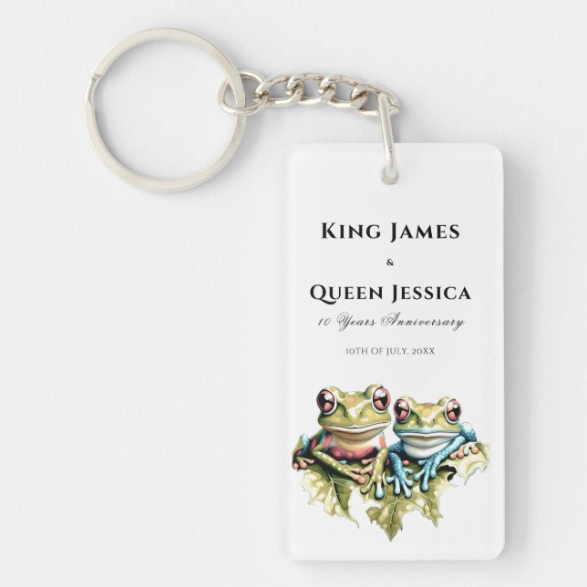 10 Year Wedding Anniversary Garden Casual Party Keychain (Front)