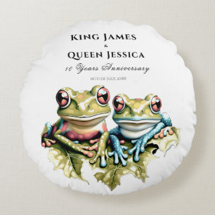 10 Year Wedding Anniversary Garden Casual Party Round Pillow