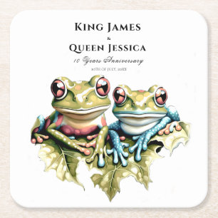 10 Year Wedding Anniversary Garden Casual Party Square Paper Coaster