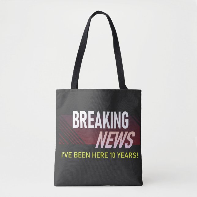10 Year Work Anniversary 10th Employee Gift Tote Bag (Front)