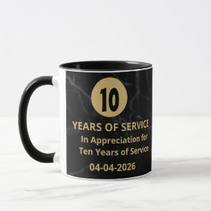 10 Year Work Anniversary   Employee Appreciation  Mug