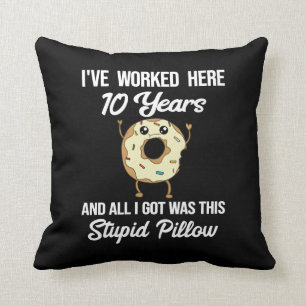 10 Year Work Anniversary Tenth Employee Gift Throw Pillow