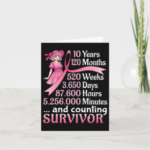 10 Years 120 Months And Counting Breast Cancer Sur Card