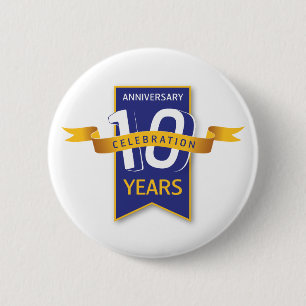10 Years Anniversary Design 2 Inch Round Button