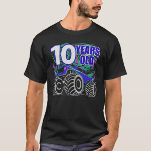 10 Years Birthday Monster Truck For Boys And Girls T-Shirt