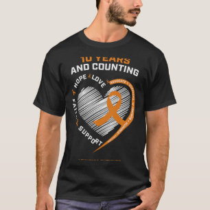 10 Years Cancer Free Gift   Orange Leukaemia Survi T-Shirt