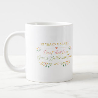 10 Years Married Elegant Anniversary Mug Gift