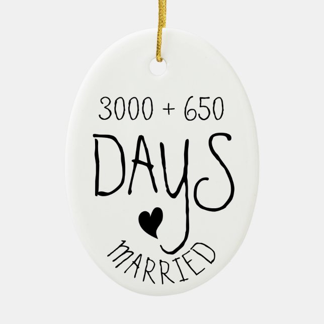 10 Years Married Love Ceramic Ornament (Front)