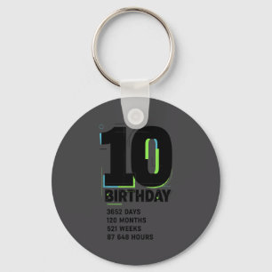 10 Years Of Being Awesome 10th Birthday Girl Boy D Keychain