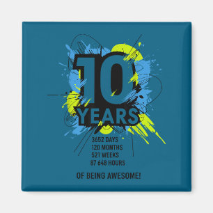 10 Years Of Being Awesome 10th Birthday Girl Boy D Magnet