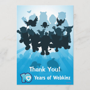 10 Years of Webkinz Silhouette Thank You Card