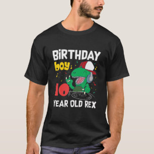 10 Years Old 10Th Birthday Dinosaur Rex T-Shirt