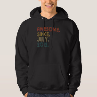10 Years Old Awesome Since July 2012 10th Birthda Hoodie