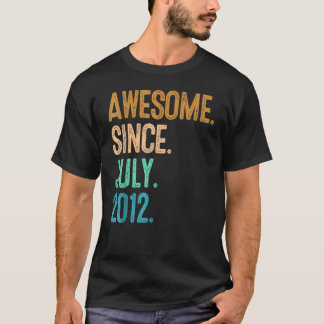 10 Years Old  Awesome Since July 2012 10th Birthda T-Shirt