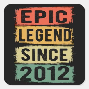 10 Years Old Bday 2011 Epic Legend 10th Birthday Square Sticker