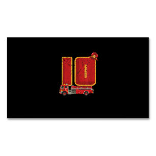 10 Years Old Birthday Boy Gifts Firefighter Magnetic Business Card
