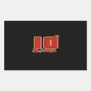 10 Years Old Birthday Boy Gifts Firefighter Sticker
