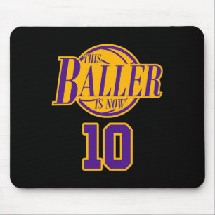 10 Years Old Birthday Bysketbyll Byller Purple And Mouse Pad