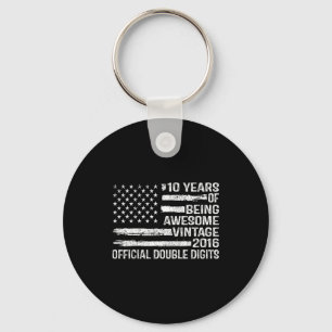 10 years old birthday double digits 10th birthday  keychain
