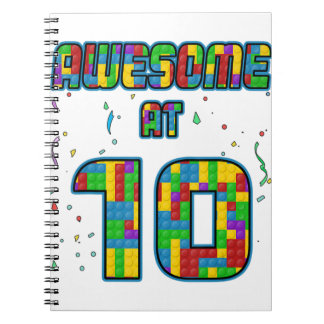 10 Years Old Birthday Gift Age 10 Build Blocks Bri Notebook