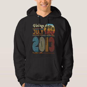 10 Years Old Birthday  Vintage July 2013 Girls Boy Hoodie