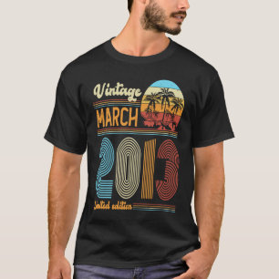 10 Years Old Birthday  Vintage March 2013 Girls Bo T-Shirt
