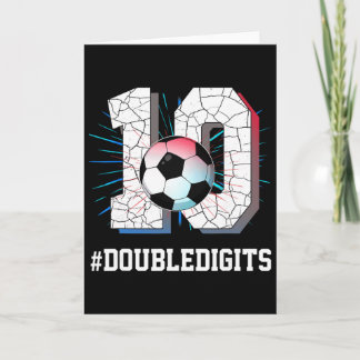 10 Years Old Boy 10 Double Digits Birthday Soccer  Card