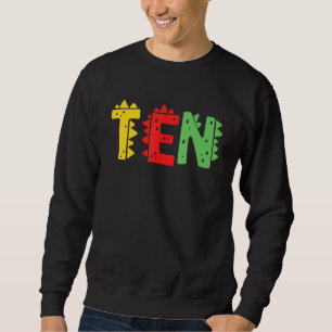 10 Years Old Boy Dinosaur Rex 10th Birthday Kids Sweatshirt