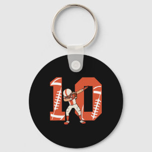 10 Years Old Boy Football Player 10th Football Bir Keychain