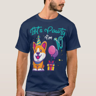 10 Years Old Corgi Dog Lover 10th Birthday Let's P T-Shirt