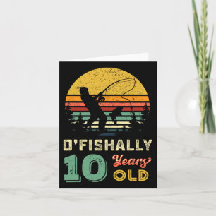 10 Years Old Fishing Gift 10 Yo Ten Year Old 10th  Card
