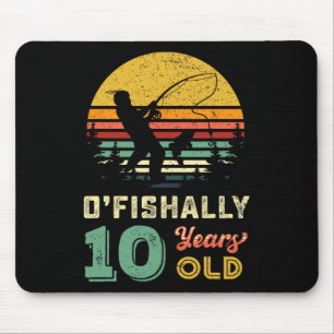 10 Years Old Fishing Gift 10 Yo Ten Year Old 10th  Mouse Pad